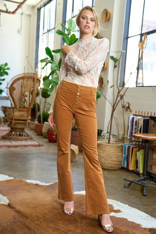 JADE BY JANE CORDUROY FLARE PANTS