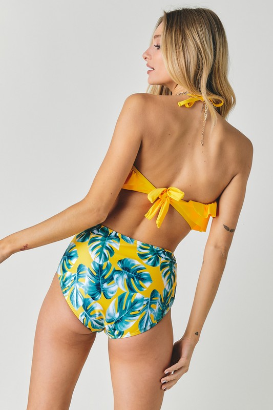 Davi & Dani Floral Ruffle Two-Piece Swimsuit in 2 Colors