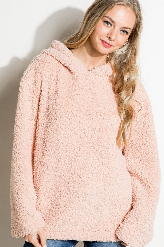 e Luna Fuzzy Faux Fur Oversized Hoodie Sweatshirt in 3 Colors