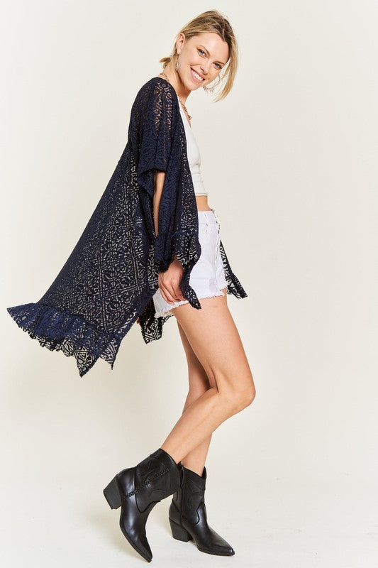 Jade By Jane One Size Lace Kimono Top