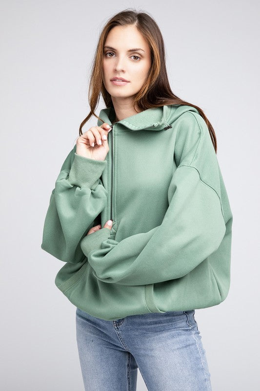 BiBi Oversized Half Zip Hoodie Sweatshirt in 4 Colors - Only Extra Large Available