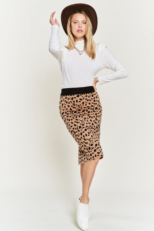 JADE BY JANE PLUS SIZE ANIMAL PRINT SWEATER SKIRT