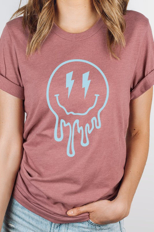 Kissed Apparel Melting Smiley Face Graphic Tee in 10 Colors