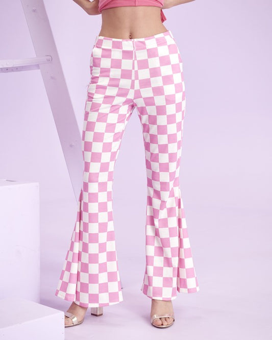 Jade By Jane Checkered Flare Leg Pants in 2 Colors