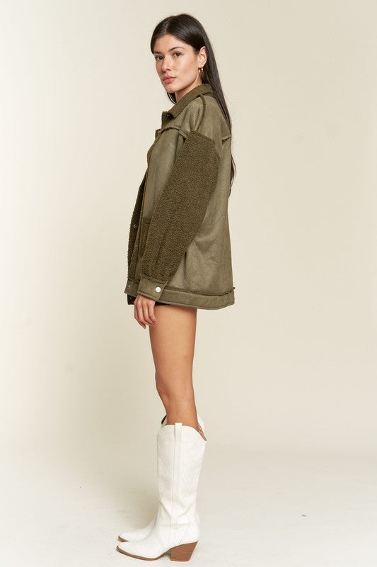 Jade by Jane Faux Fur & Suede Jacket