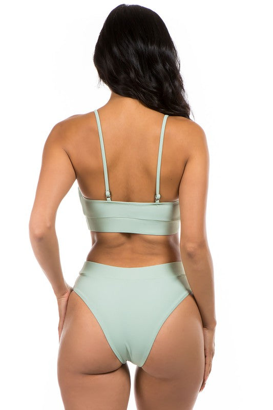 Mermaid Swimwear Two-Piece High Waist Ruched Swimsuit in 4 Colors