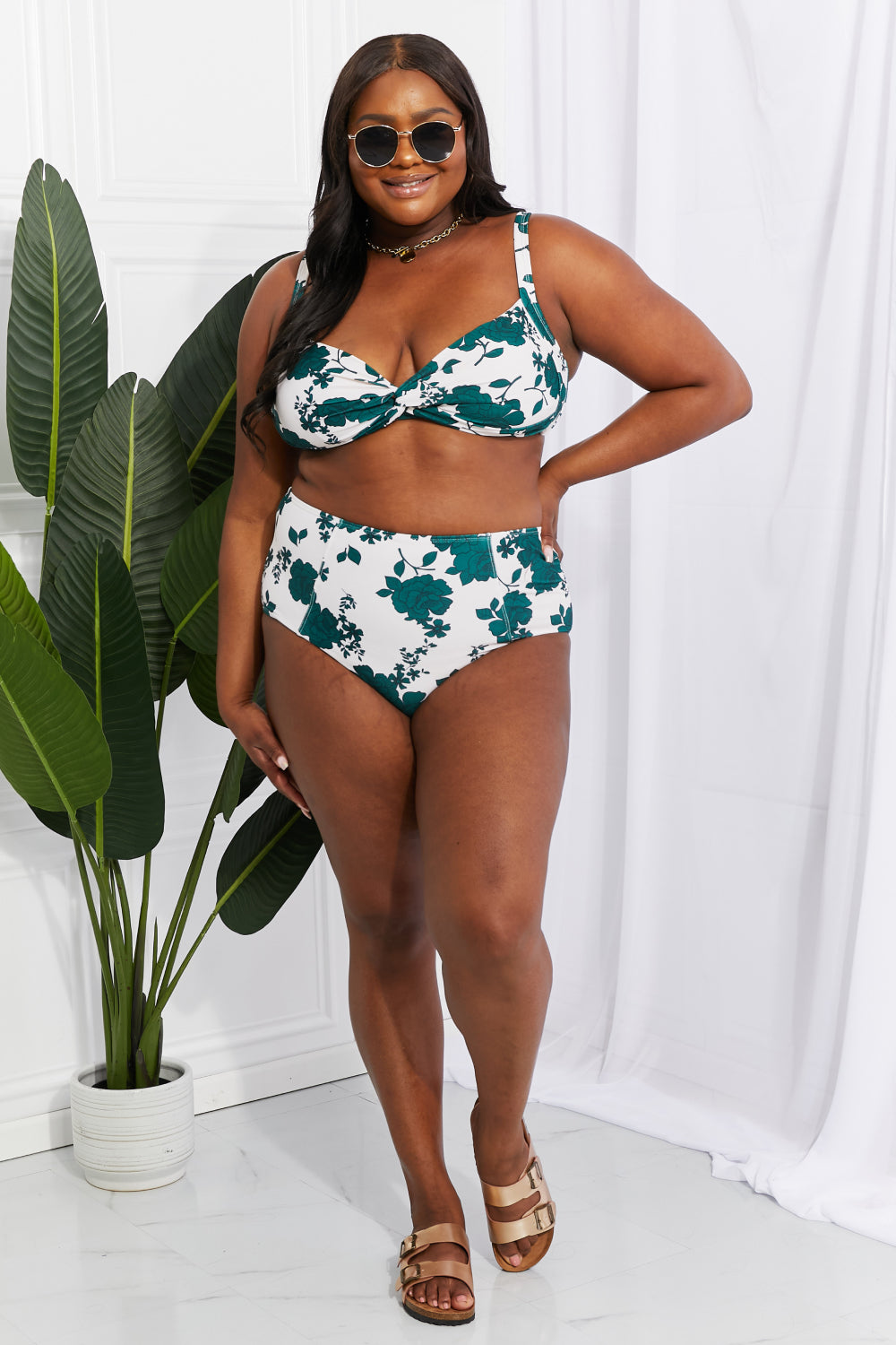 Marina West Swim Two-Piece Twist High-Rise Bikini Swimsuit