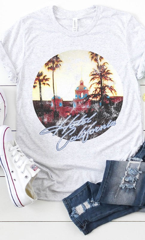 Kissed Apparel Plus Size Retro Hotel California Graphic Tee in 6 Colors