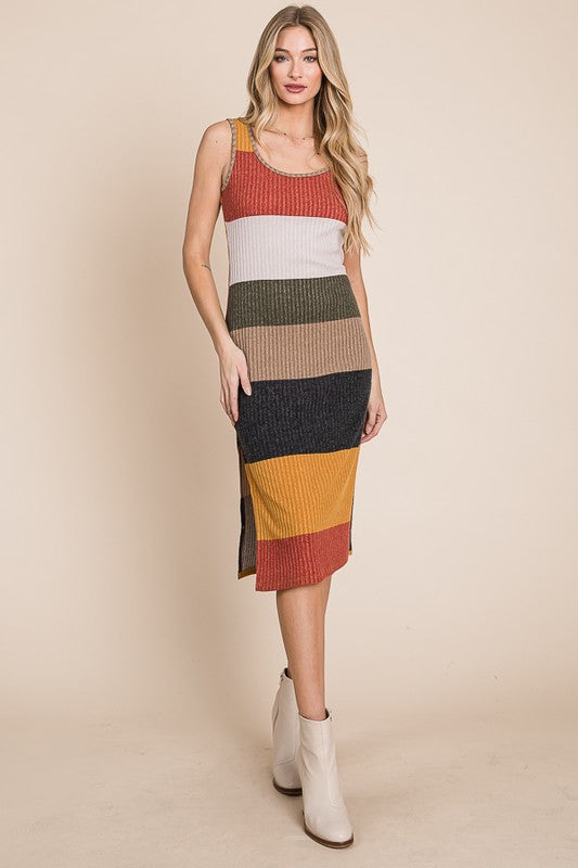 Jade by Jane Plus Colorblock Ribbed Knit Tank Dress