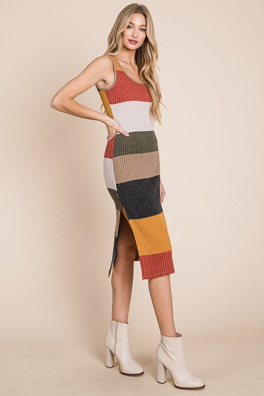 Jade by Jane Plus Colorblock Ribbed Knit Tank Dress