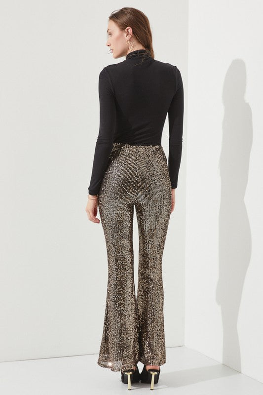 Jade By Jane Pull-On Flared Leg Sequin Pants in 3 Colors