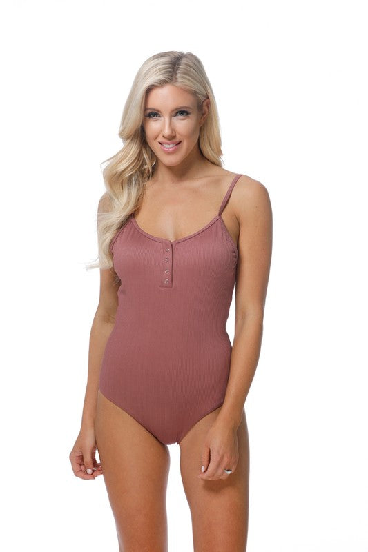 Beach Joy Bikini Ribbed One Piece Swimsuit in 2 Colors