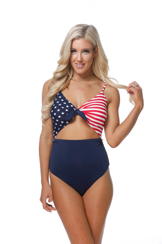 Beach Joy Bikini 4th of July American Flag One Piece Swimsuit