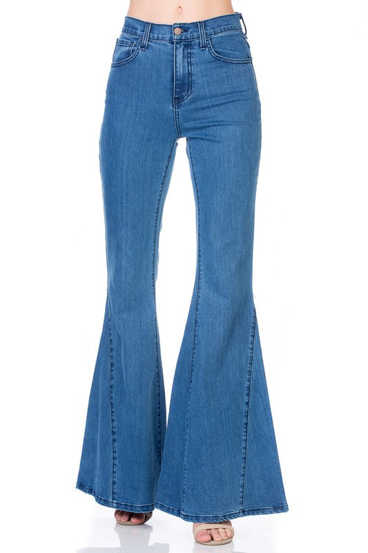 High Waist Denim flare Wide Leg bell bottom jeans