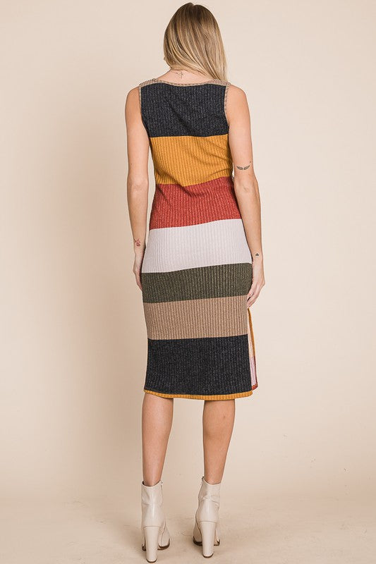 Jade by Jane Plus Colorblock Ribbed Knit Tank Dress