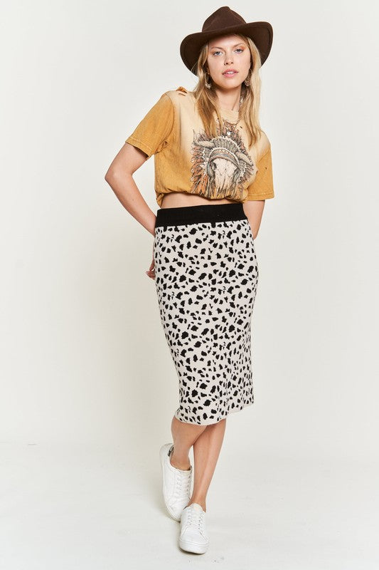 JADE BY JANE PLUS SIZE ANIMAL PRINT SWEATER SKIRT