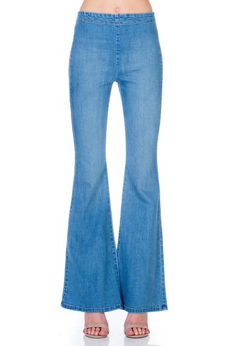 O2 Denim Zipper Back Flare Denim Jeans in 3 Color Washes