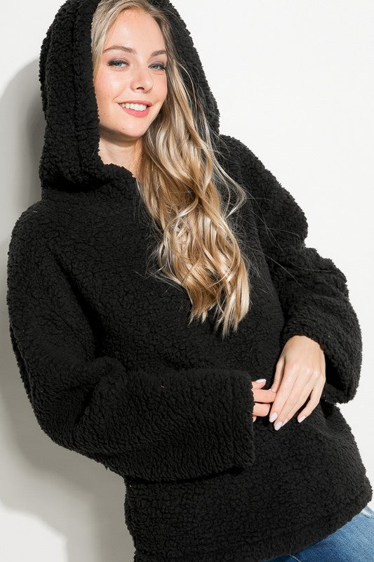 e Luna Fuzzy Faux Fur Oversized Hoodie Sweatshirt in 3 Colors