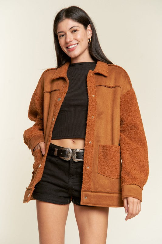 Jade by Jane Faux Fur & Suede Jacket