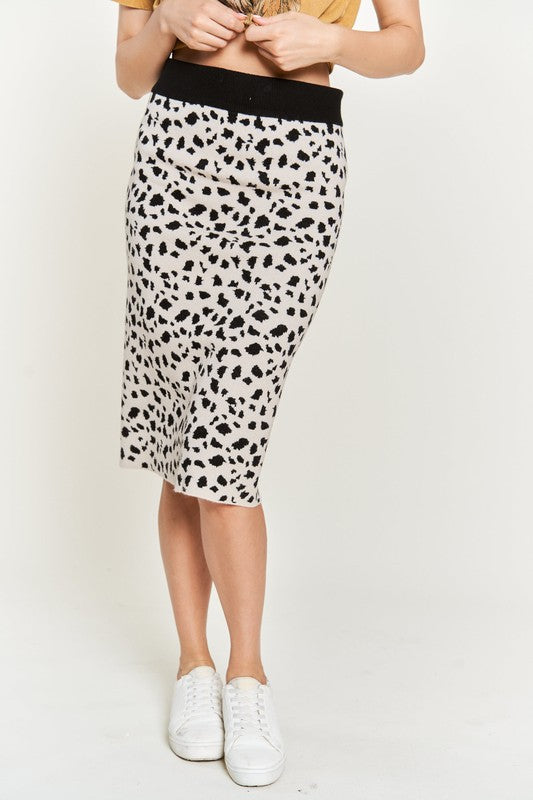 JADE BY JANE PLUS SIZE ANIMAL PRINT SWEATER SKIRT