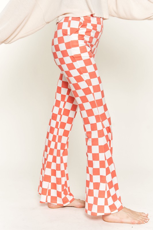 Jade By Jane Checkered Flare Leg Pants in 2 Colors