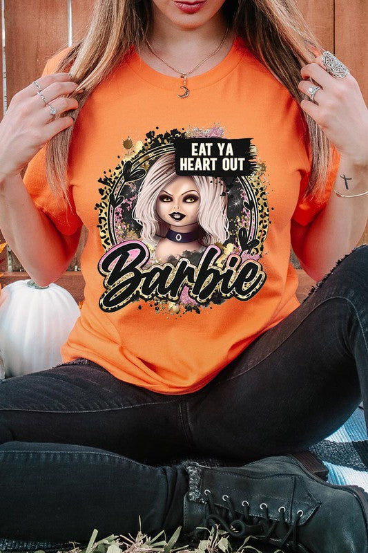 Color Bear Unisex Halloween Scary Barbie Graphic Tee in 20 Colors