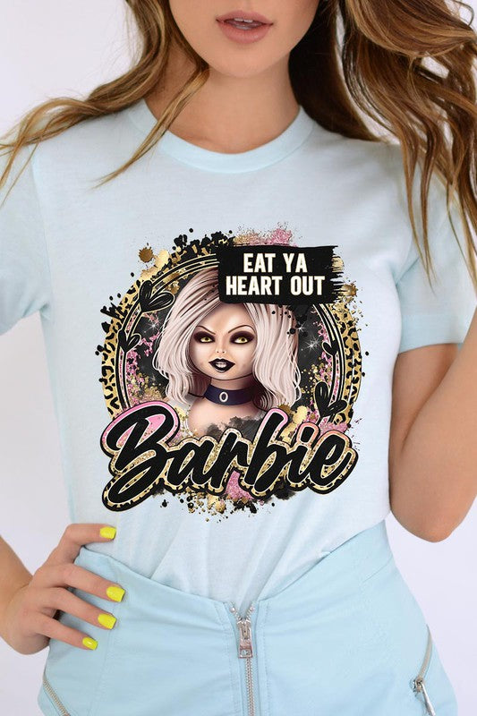 Color Bear Unisex Halloween Scary Barbie Graphic Tee in 20 Colors