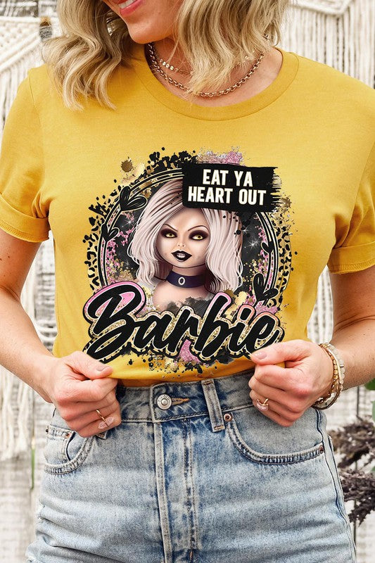 Color Bear Unisex Halloween Scary Barbie Graphic Tee in 20 Colors