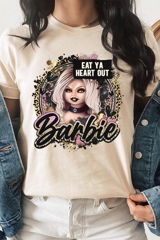 Color Bear Unisex Halloween Scary Barbie Graphic Tee in 20 Colors