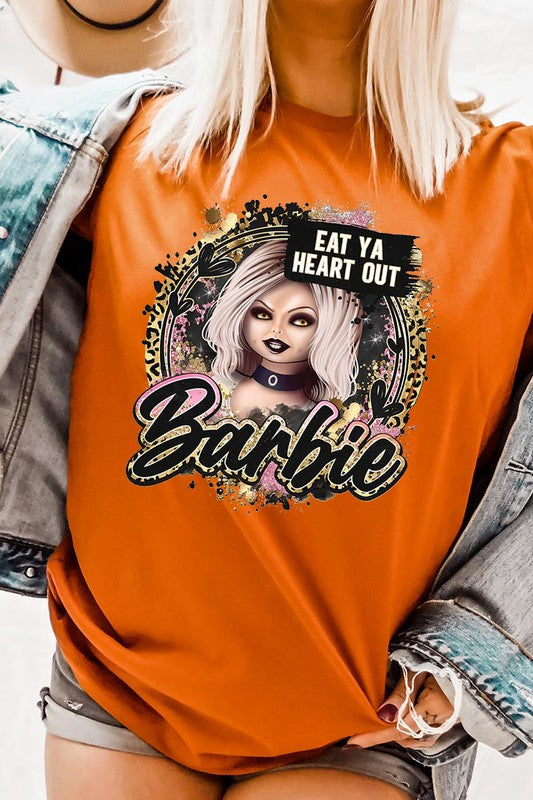 Color Bear Unisex Halloween Scary Barbie Graphic Tee in 20 Colors