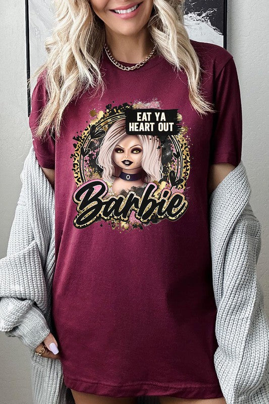 Color Bear Unisex Halloween Scary Barbie Graphic Tee in 20 Colors