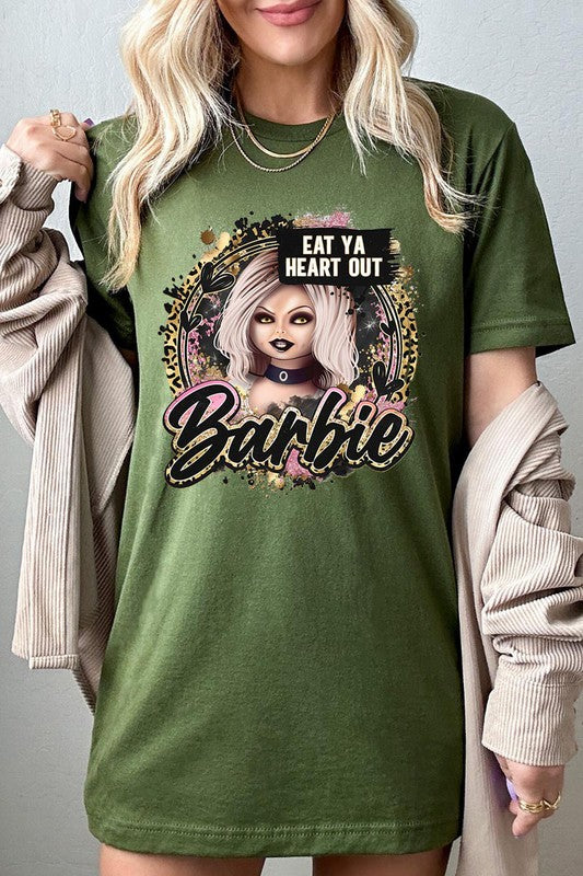 Color Bear Unisex Halloween Scary Barbie Graphic Tee in 20 Colors