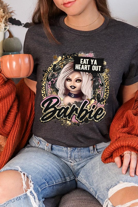 Color Bear Unisex Halloween Scary Barbie Graphic Tee in 20 Colors