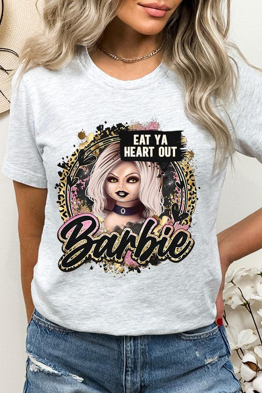 Color Bear Unisex Halloween Scary Barbie Graphic Tee in 20 Colors