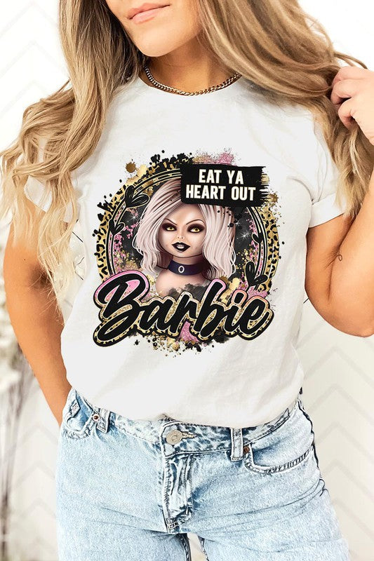 Color Bear Unisex Halloween Scary Barbie Graphic Tee in 20 Colors