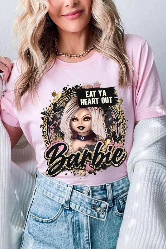 Color Bear Unisex Halloween Scary Barbie Graphic Tee in 20 Colors