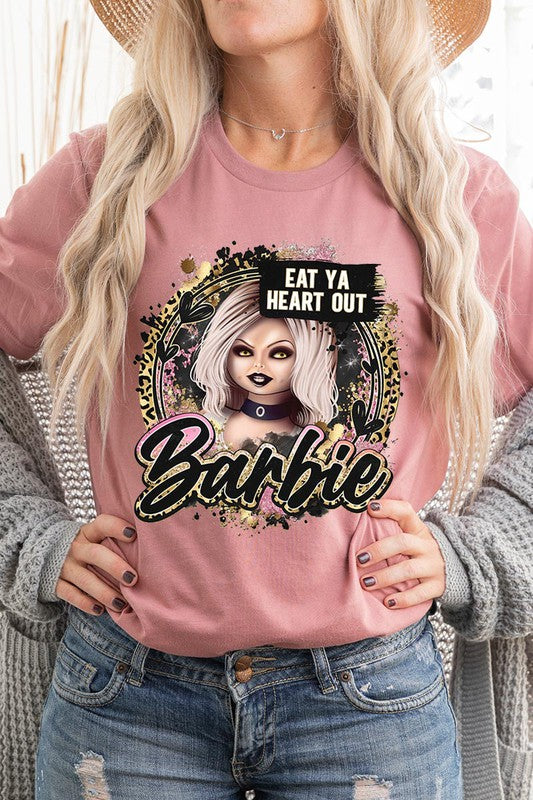 Color Bear Unisex Halloween Scary Barbie Graphic Tee in 20 Colors