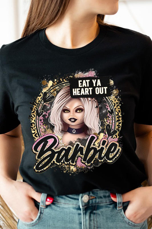 Color Bear Unisex Halloween Scary Barbie Graphic Tee in 20 Colors