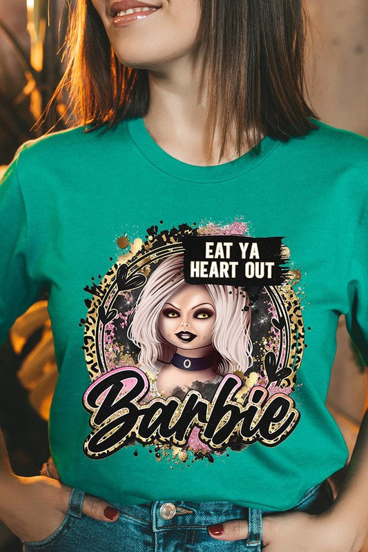 Color Bear Unisex Halloween Scary Barbie Graphic Tee in 20 Colors