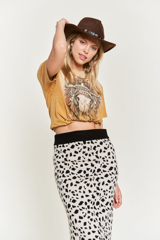 JADE BY JANE PLUS SIZE ANIMAL PRINT SWEATER SKIRT