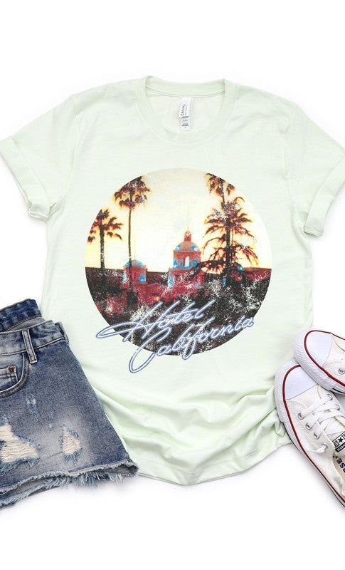 Kissed Apparel Plus Size Retro Hotel California Graphic Tee in 6 Colors