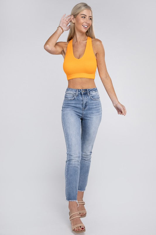 Zenana Ribbed Cropped Scoop Neck Cami Tank Top in 5 Colors