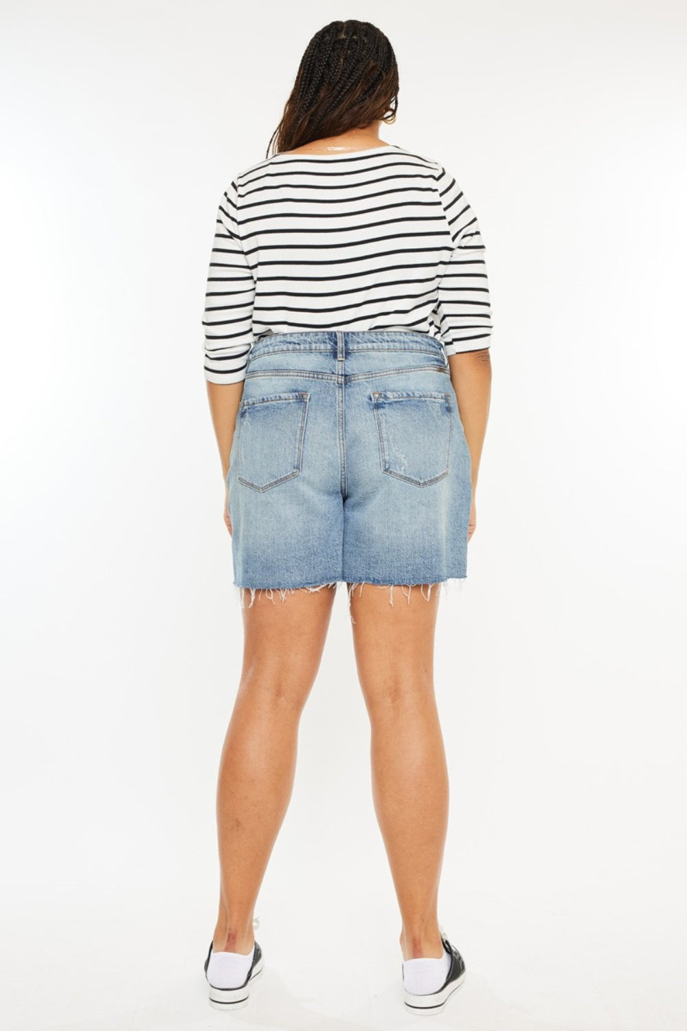 Kancan Raw Hem Denim Shorts