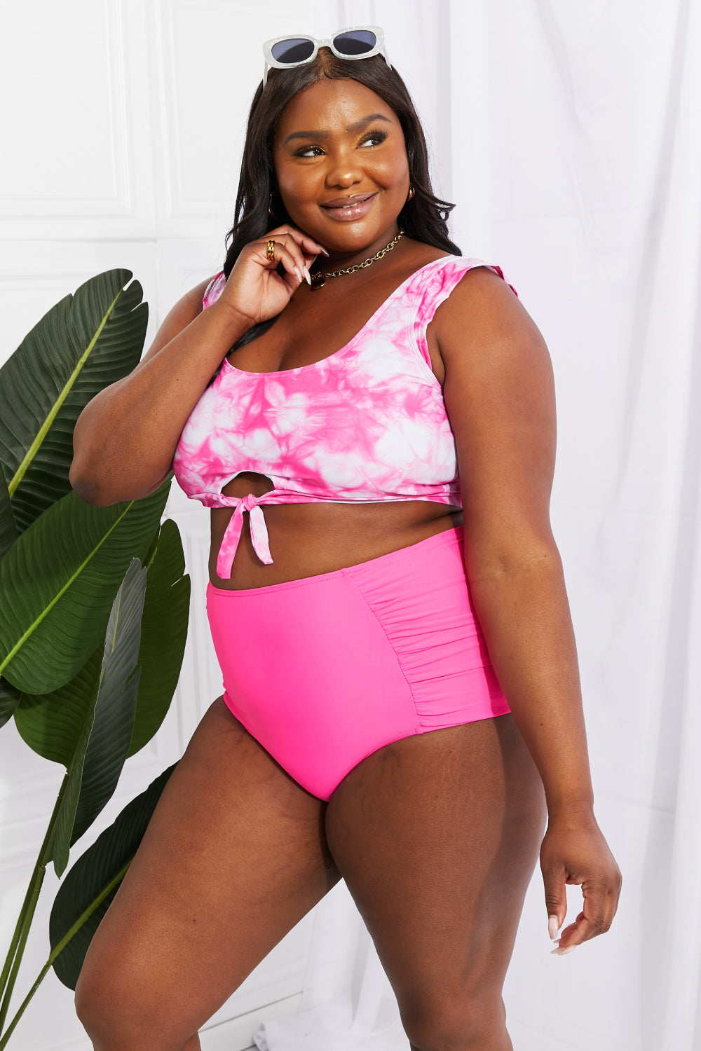 Marina West Swim Sanibel Crop Top and Ruched Bottoms Two Piece Swimsuit