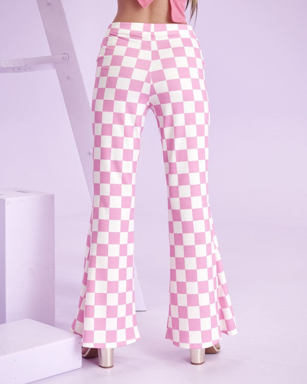 Jade By Jane Checkered Flare Leg Pants in 2 Colors