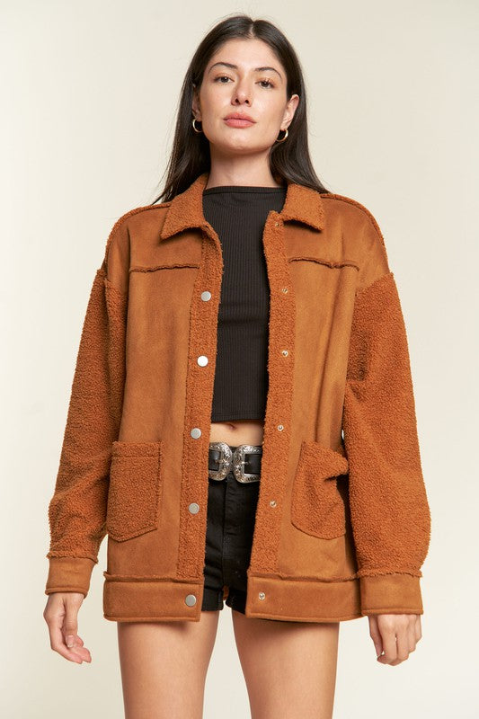 Jade by Jane Faux Fur & Suede Jacket