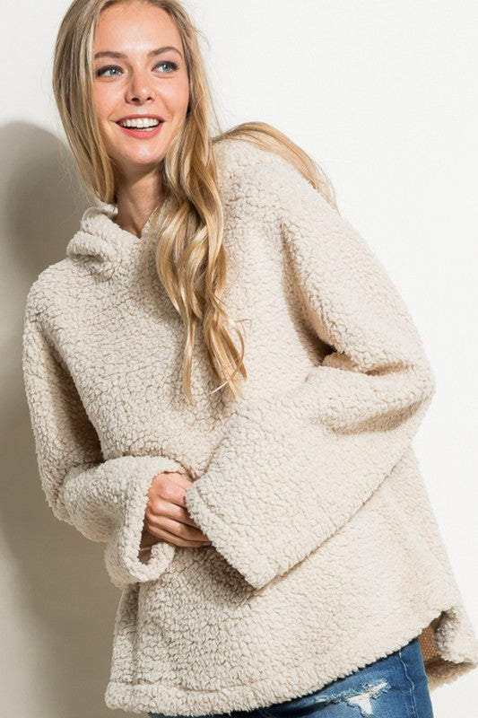 e Luna Fuzzy Faux Fur Oversized Hoodie Sweatshirt in 3 Colors