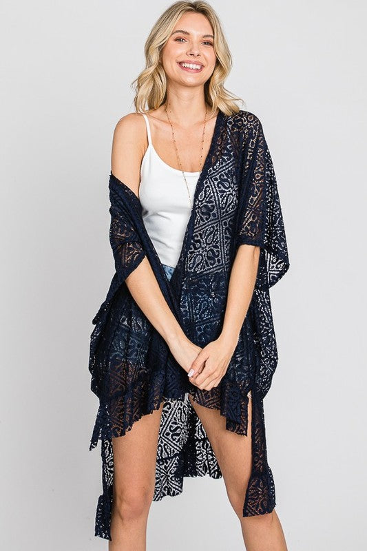 Jade By Jane One Size Lace Kimono Top