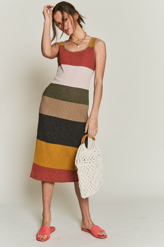 Jade by Jane Plus Colorblock Ribbed Knit Tank Dress