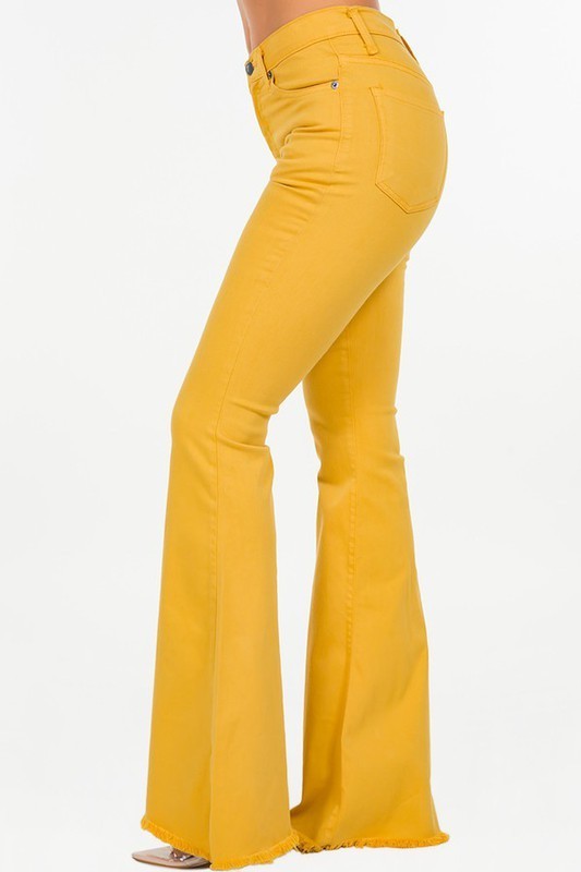 GJG Denim Bell Bottom in Mustard - Inseam 32